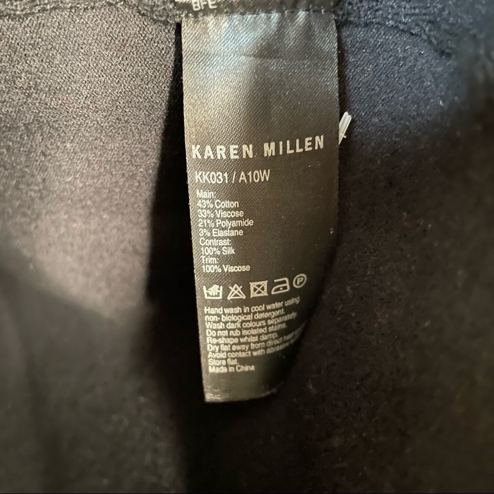 Karen Millen | Black Sweater Dress Short Silk Puff Sleeves Size 8 - Picture 9 of 9